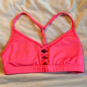 Bright Pink Strappy Sports Bra